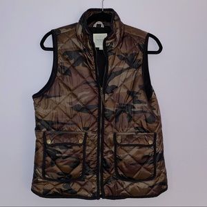 Anthropologie Camo Zip Up Vest